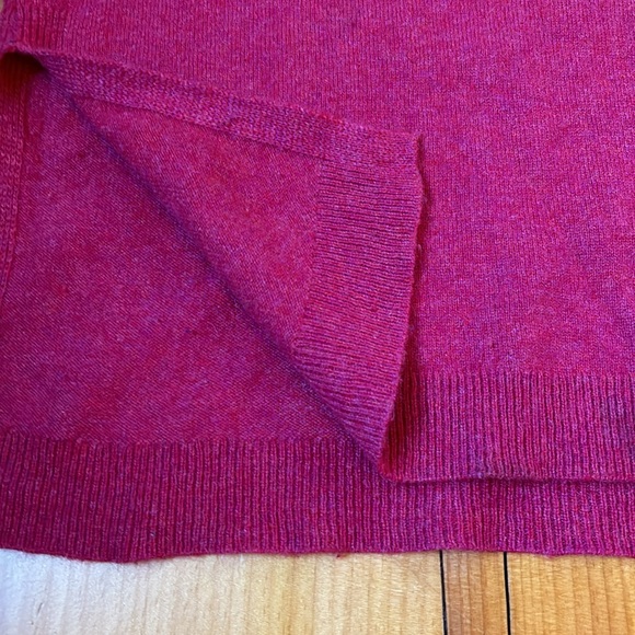EILEEN FISHER Petite PS Pink 100% Cashmere Sweater Crewneck Side Slit - Picture 4 of 6
